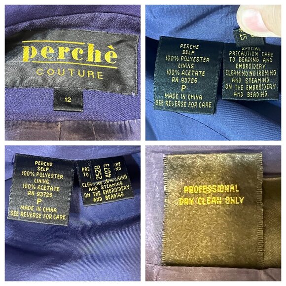 Perchè Couture Womens Purple Long Coat & Skirt Set Size 12 Career Professional - Picture 9 of 16